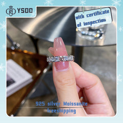 【#42 YSDD】 2ct rose golden X Band 925 Sterling Silver Moissanite Rings