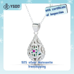 【#64YIYO   】925 Sterling Silver 5CT Moissanite Necklace