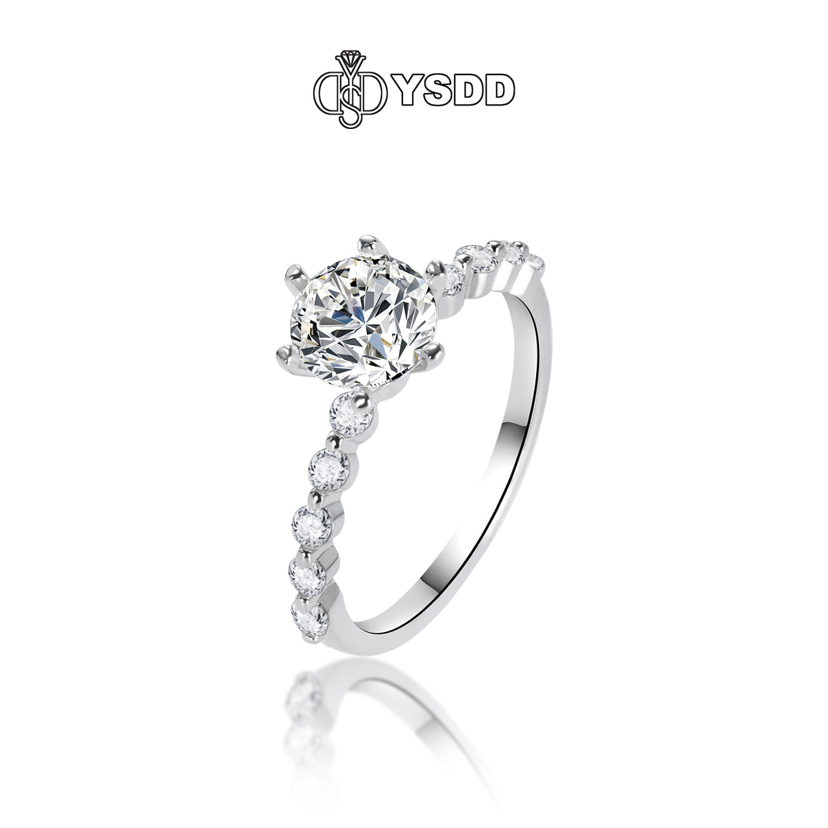 【#181 YSDD】1CT D Color Moissanite Ring in 925 Sterling Silver