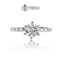 【#181 YSDD】1CT D Color Moissanite Ring in 925 Sterling Silver